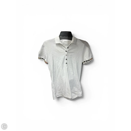 Top Short Sleeve Luxury Designer By Burberry In White, Size: M