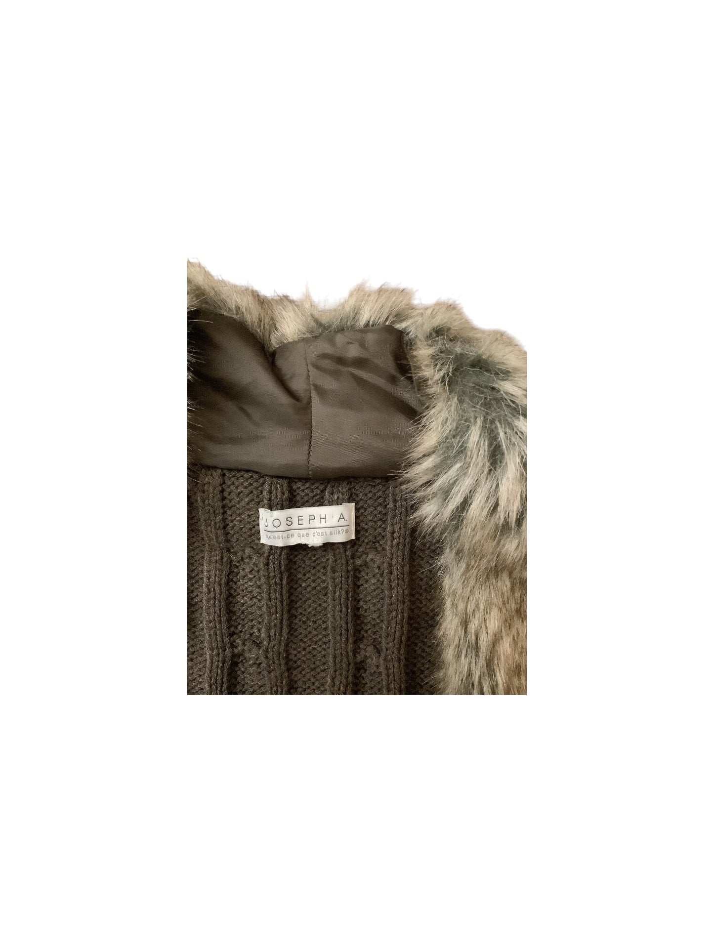 Vest Faux Fur & Sherpa By Joseph A. In Brown & Grey, Size: S