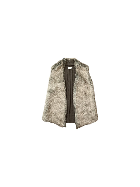 Vest Faux Fur & Sherpa By Joseph A. In Brown & Grey, Size: S