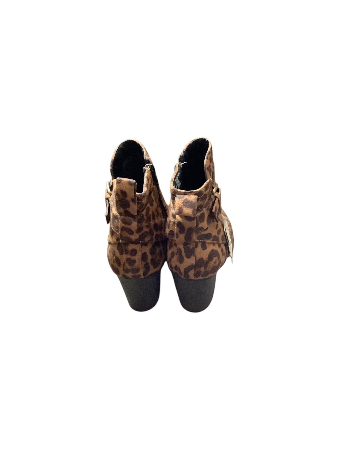 Boots Ankle Heels By Time And Tru In Animal Print, Size: 9