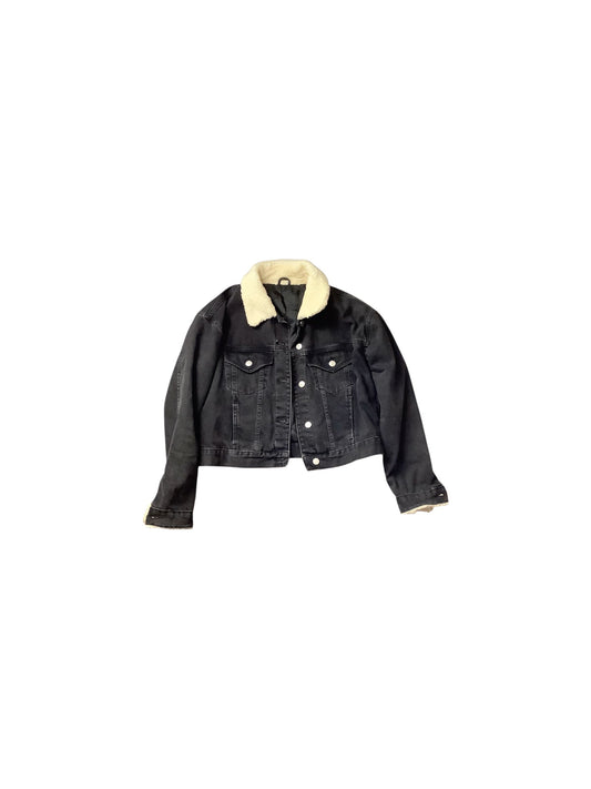 Jacket Denim By Topshop In Black Denim, Size: 10