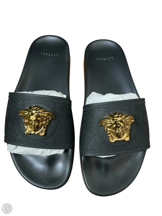 Sandals Luxury Designer By Versace In Black