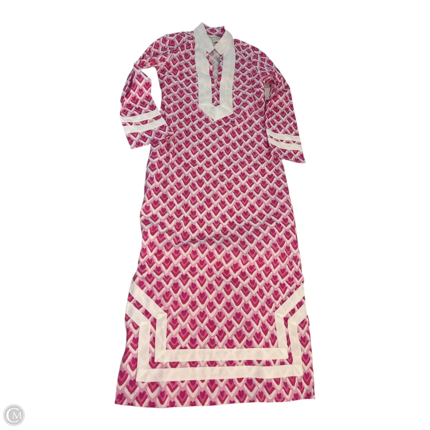 Dress Casual Midi By Clothes Mentor In Pink & White, Size: Xxs