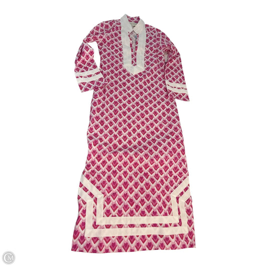 Dress Casual Midi By Clothes Mentor In Pink & White, Size: Xxs
