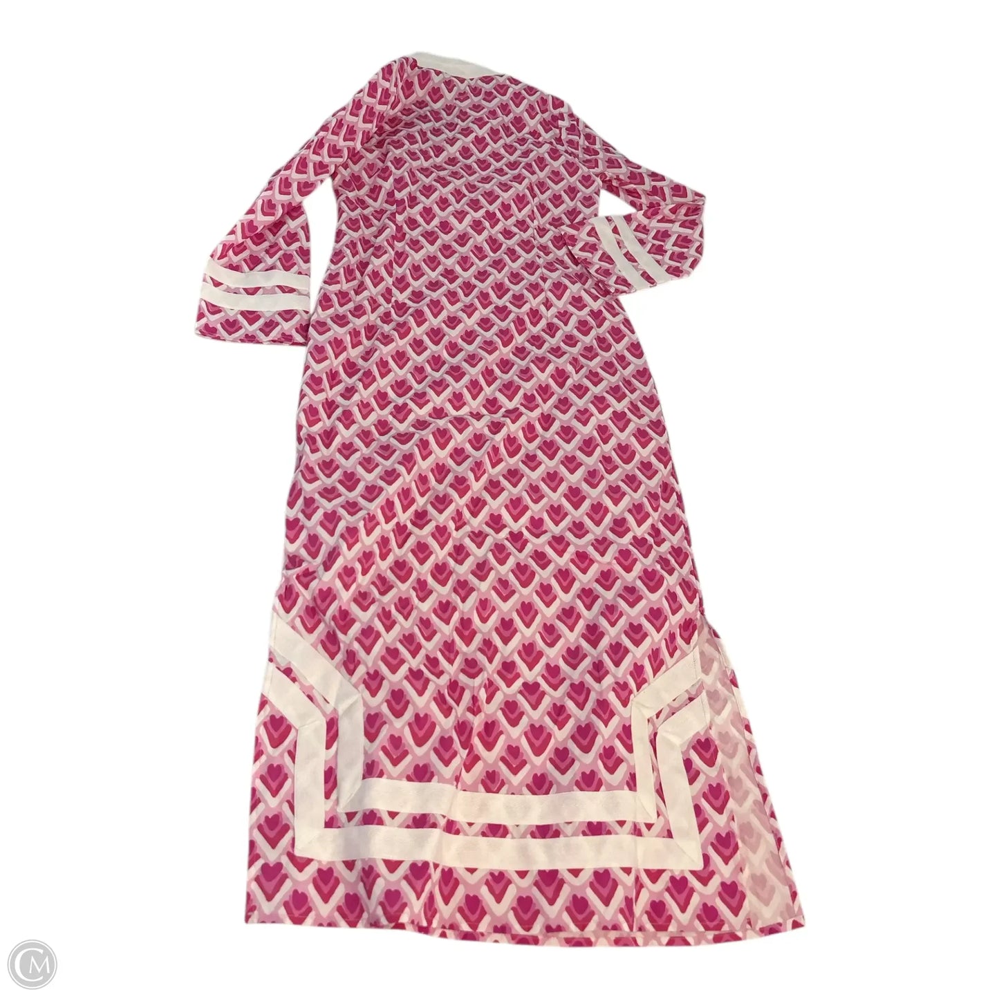 Dress Casual Midi By Clothes Mentor In Pink & White, Size: Xxs