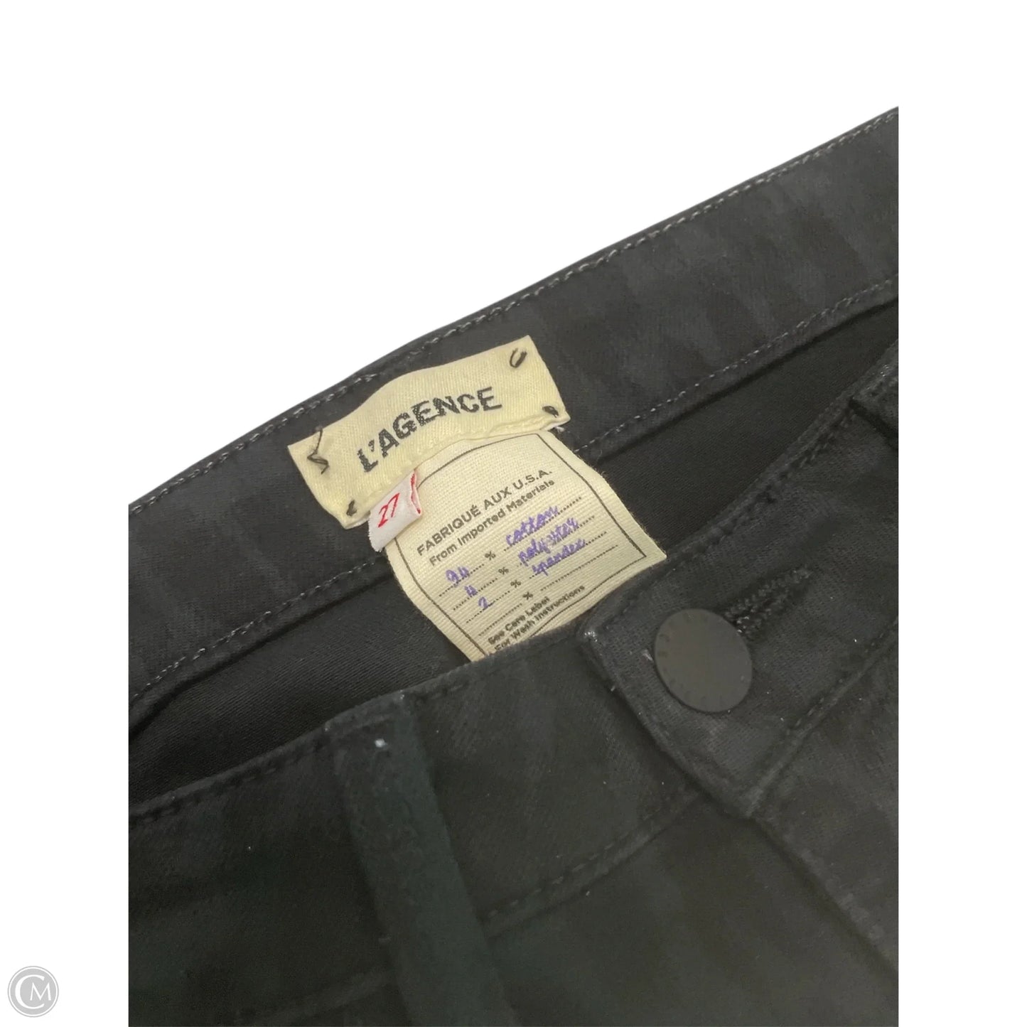 Jeans Skinny By L Agence In Black & Grey, Size: 4
