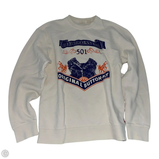Sweatshirt Crewneck By Levis In Cream & Green, Size: Xs