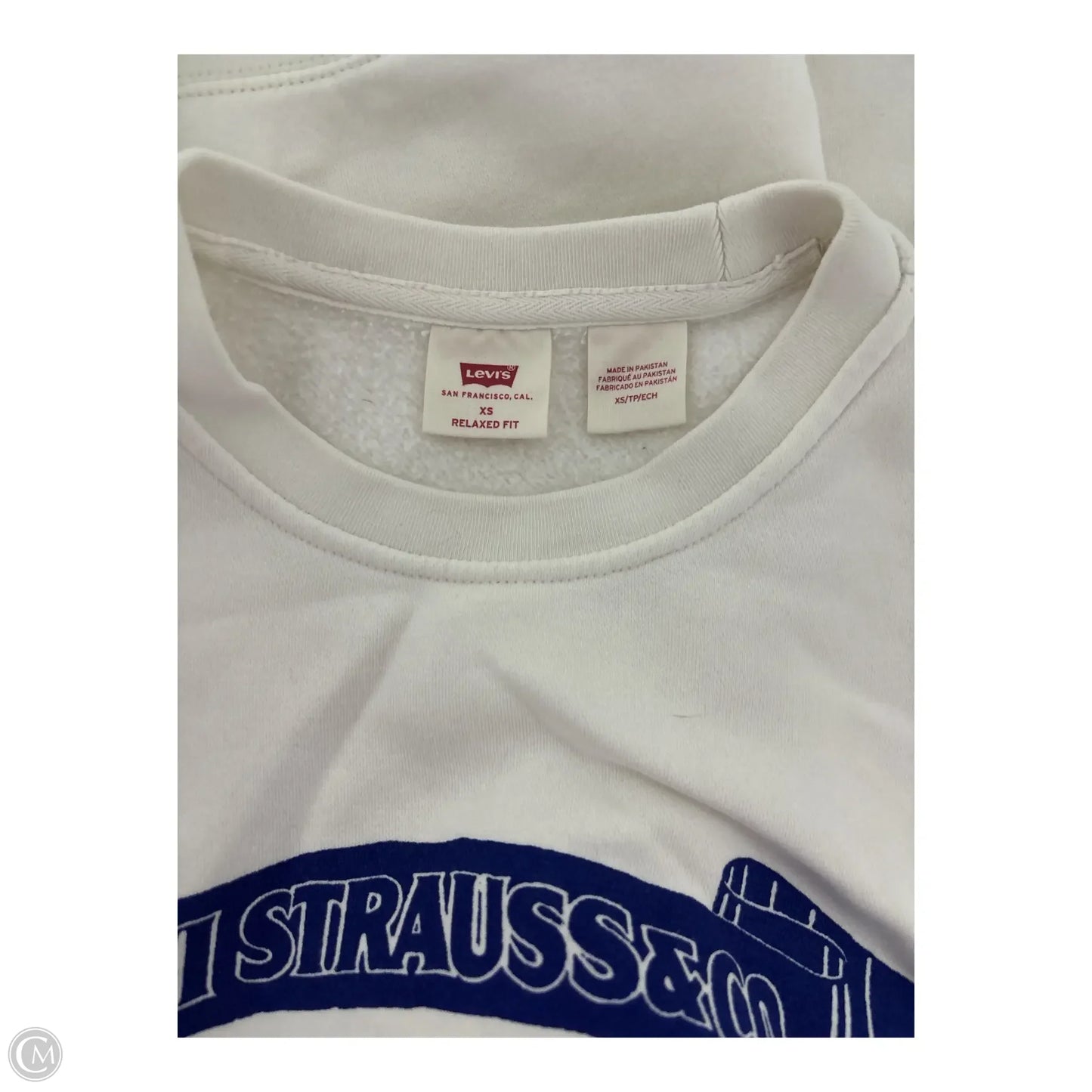 Sweatshirt Crewneck By Levis In Cream & Green, Size: Xs