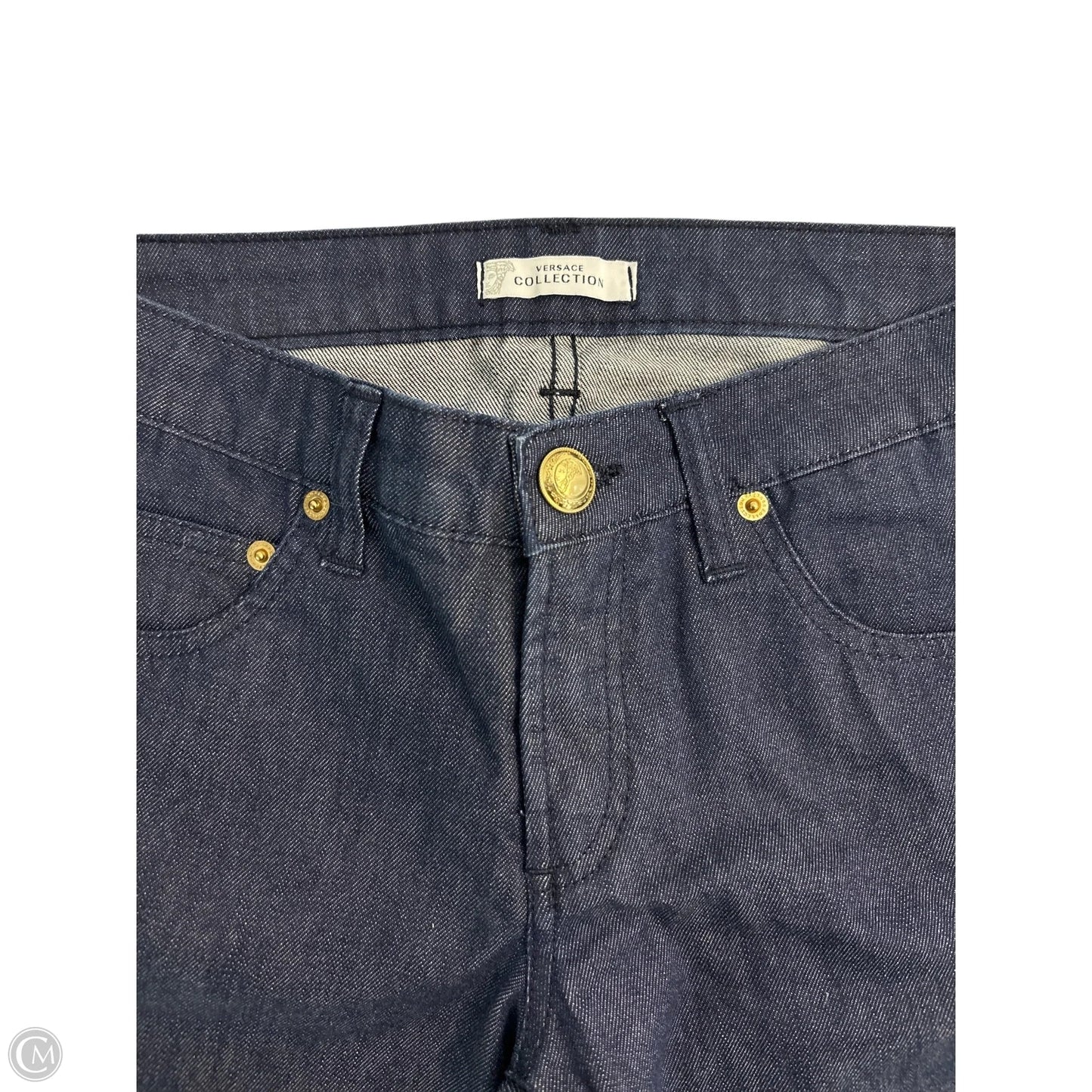 Jeans Luxury Designer By Versace In Blue, Size: 4