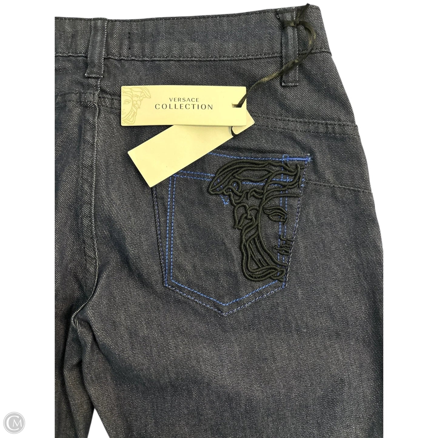 Jeans Luxury Designer By Versace In Blue, Size: 4