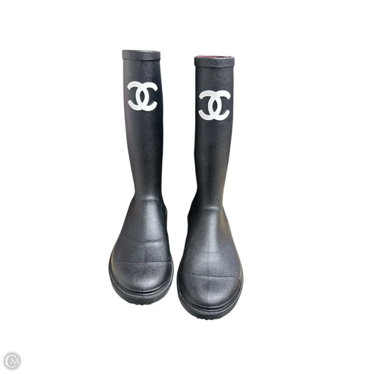 Boots Luxury Designer By Chanel In Black & White