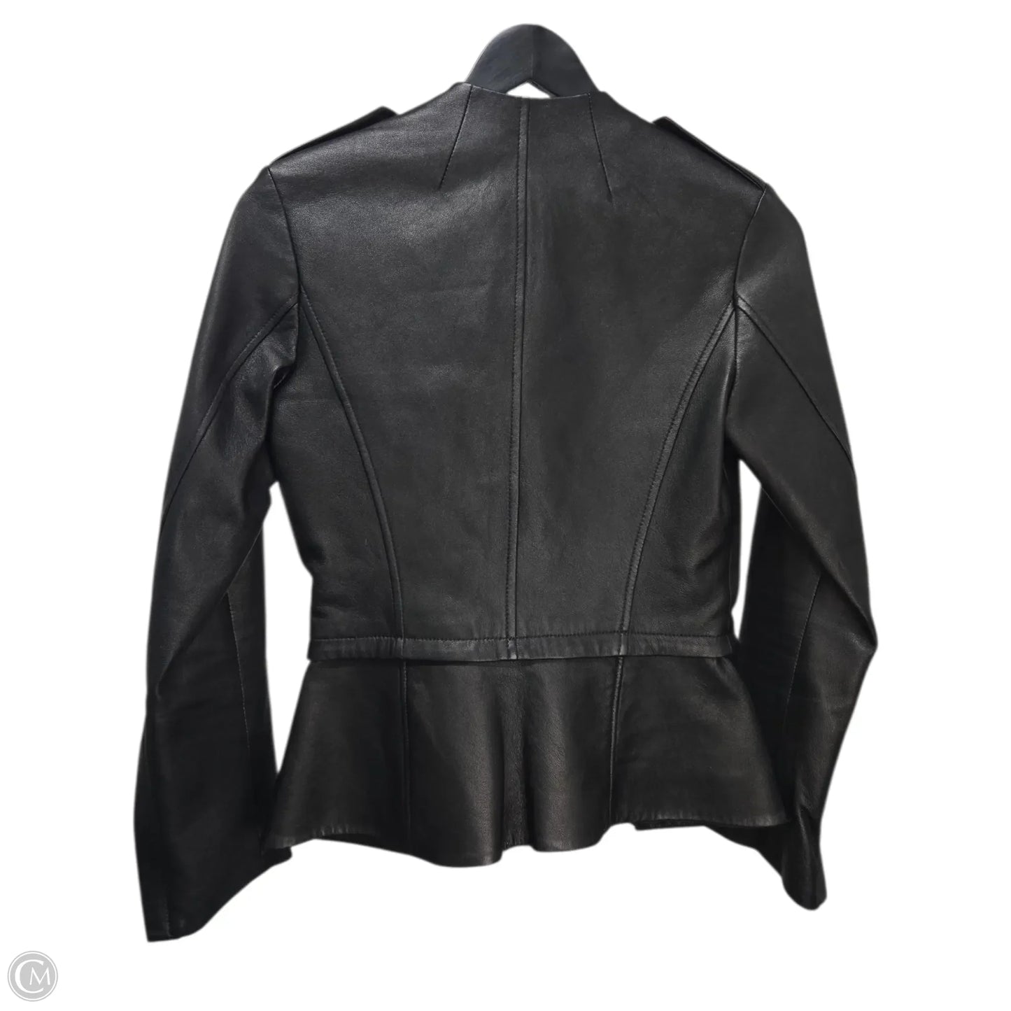 Jacket Moto Leather By Theory In Black, Size: 0