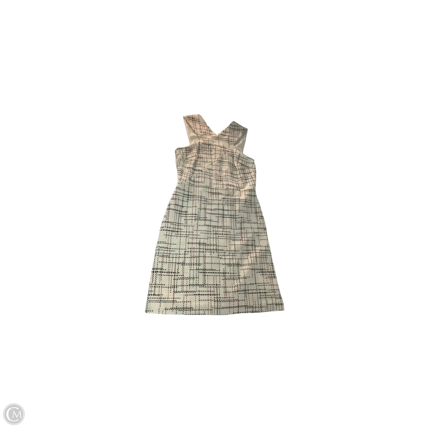 Dress Casual Midi By Banana Republic In Cream & Red, Size: 12