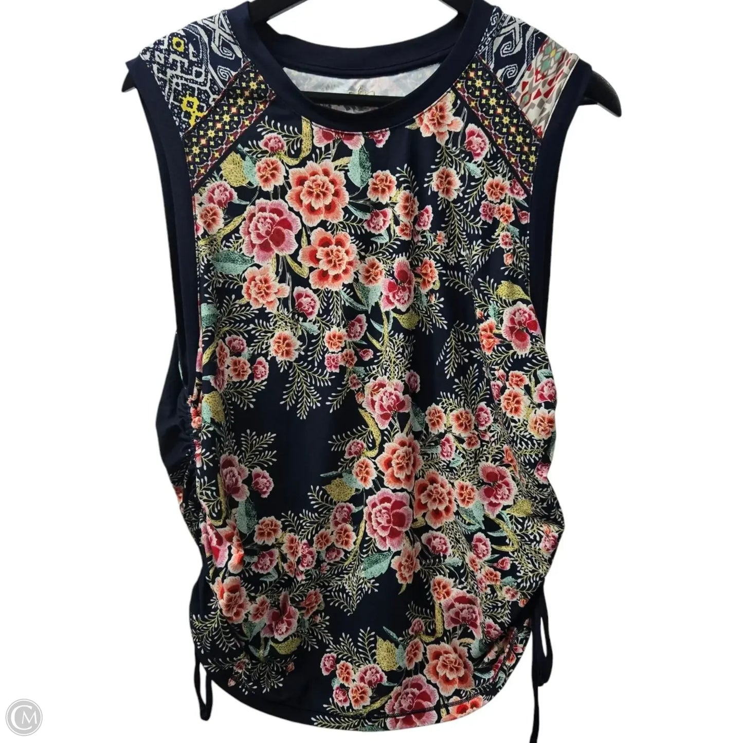 Athletic Tank Top By Johnny Was In Floral Print, Size: Xl