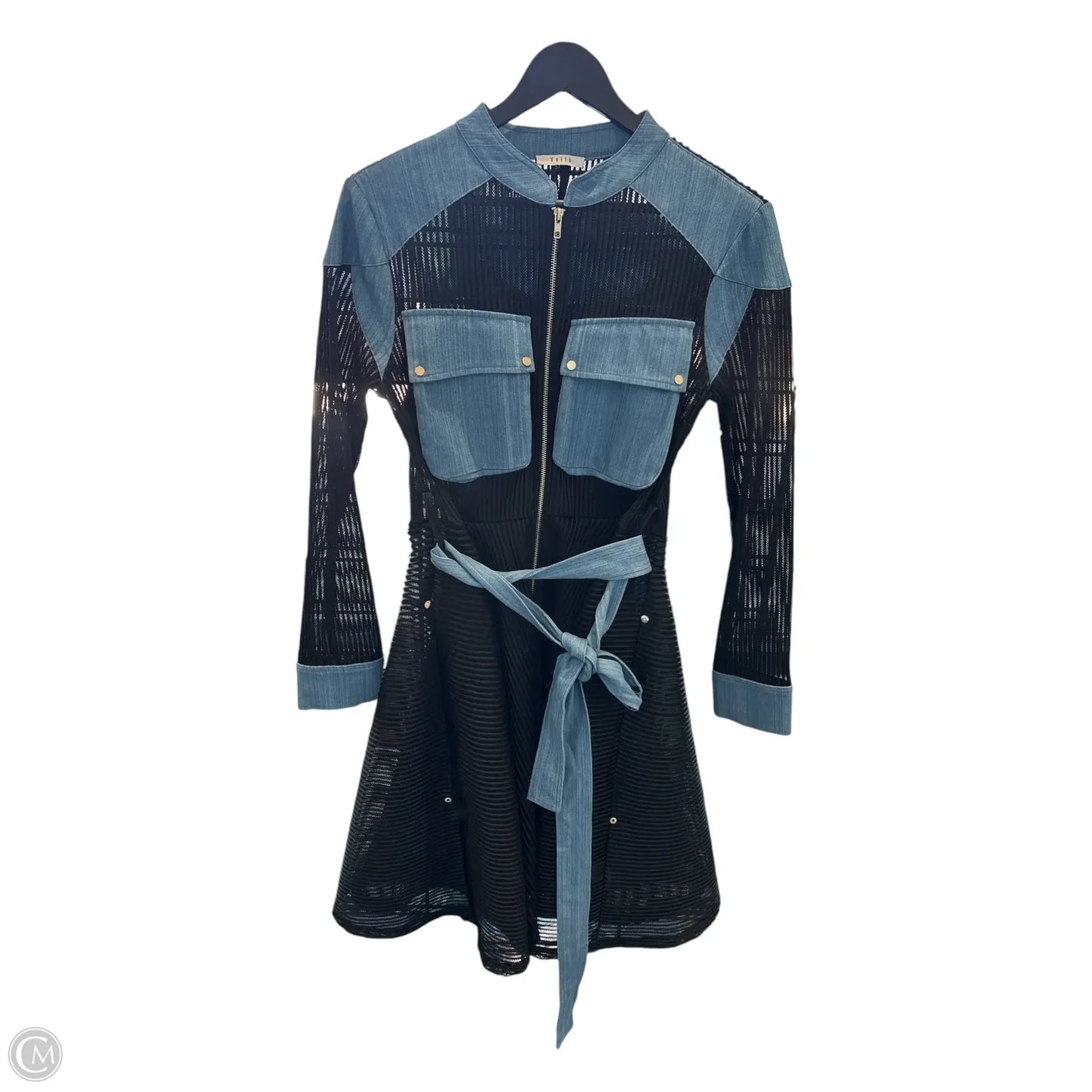 Dress Casual Midi By Clothes Mentor In Black & Blue, Size: M