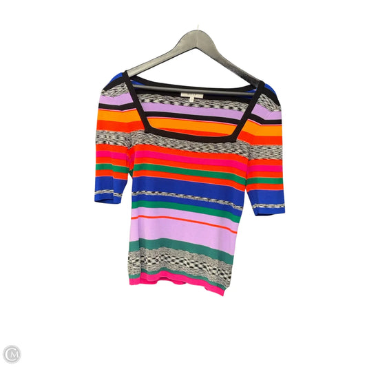 Top Short Sleeve Designer By Milly In Striped Pattern, Size: L