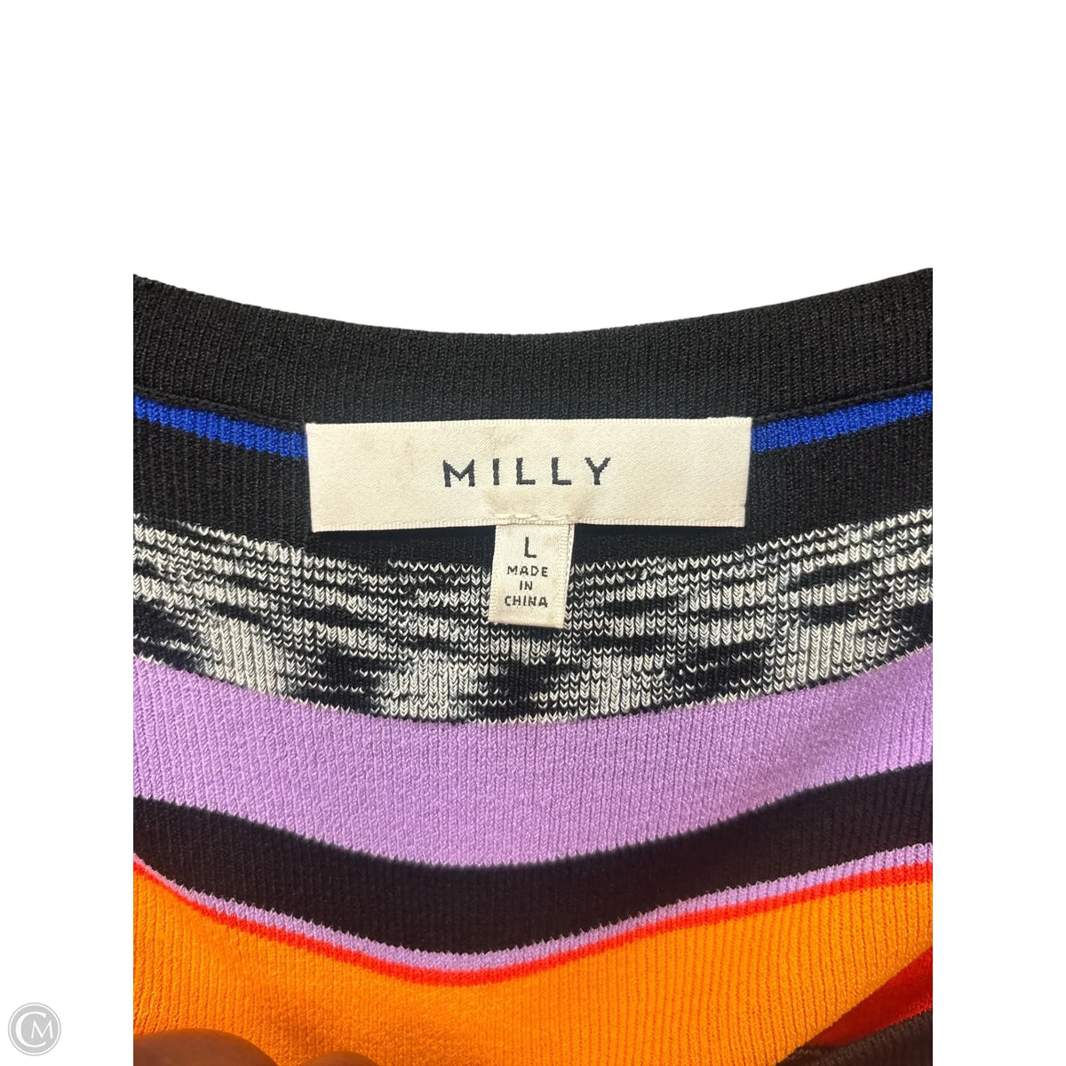 Top Short Sleeve Designer By Milly In Striped Pattern, Size: L
