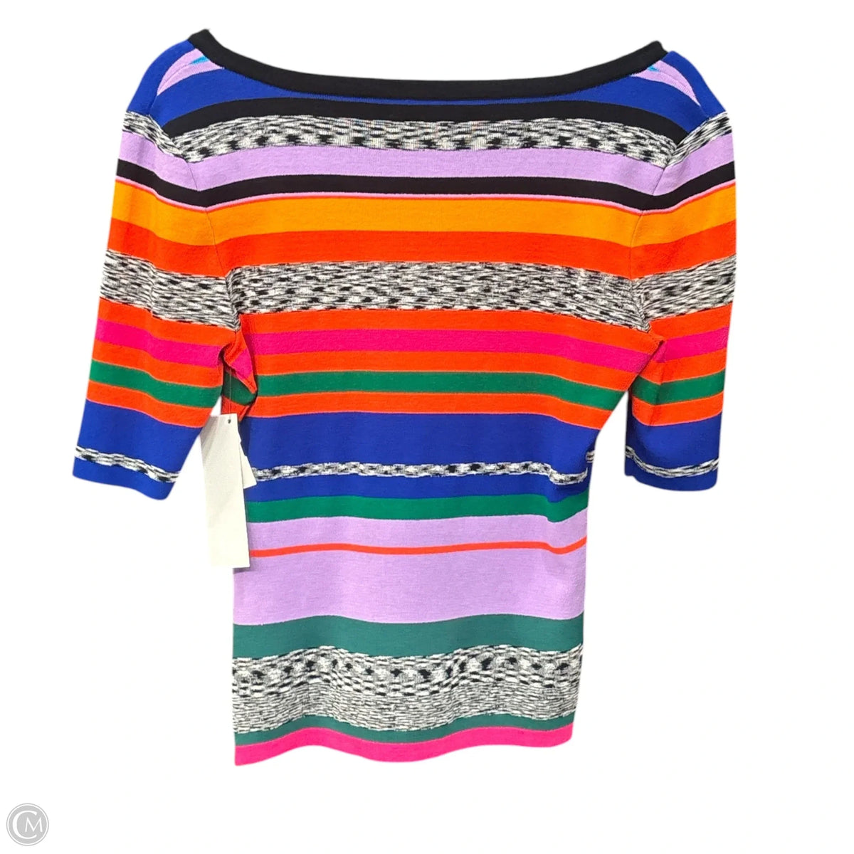 Top Short Sleeve Designer By Milly In Striped Pattern, Size: L