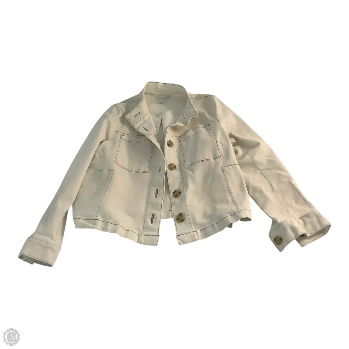Jacket Denim By J. Jill In Cream, Size: Mp