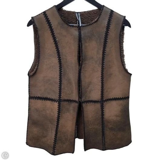 Vest Fleece By Anthropologie In Brown, Size: Xs