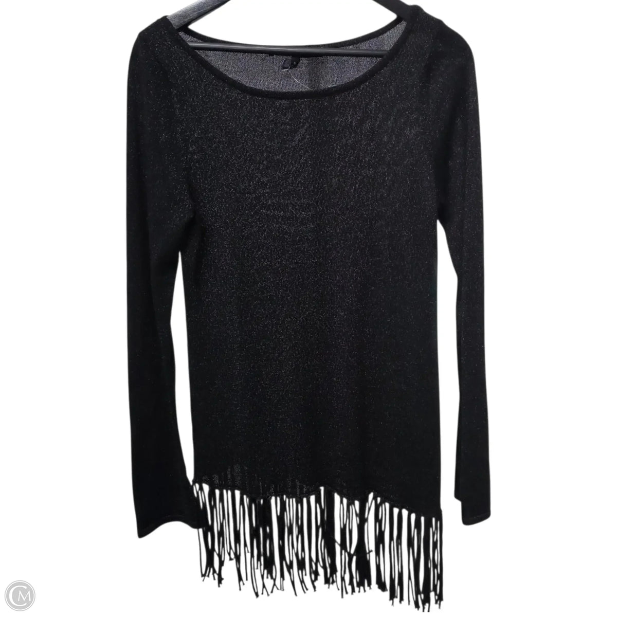 White House Black Market Long Sleeve Top In Black & Silver, Size: S