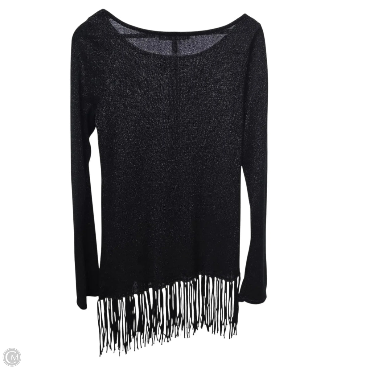 White House Black Market Long Sleeve Top In Black & Silver, Size: S