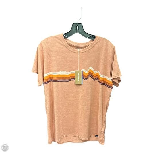 Athletic Top Short Sleeve By Patagonia In Peach, Size: L