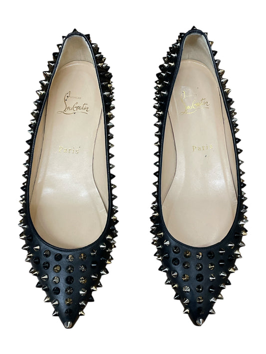 Shoes Luxury Designer By Christian Louboutin In Blue & Gold