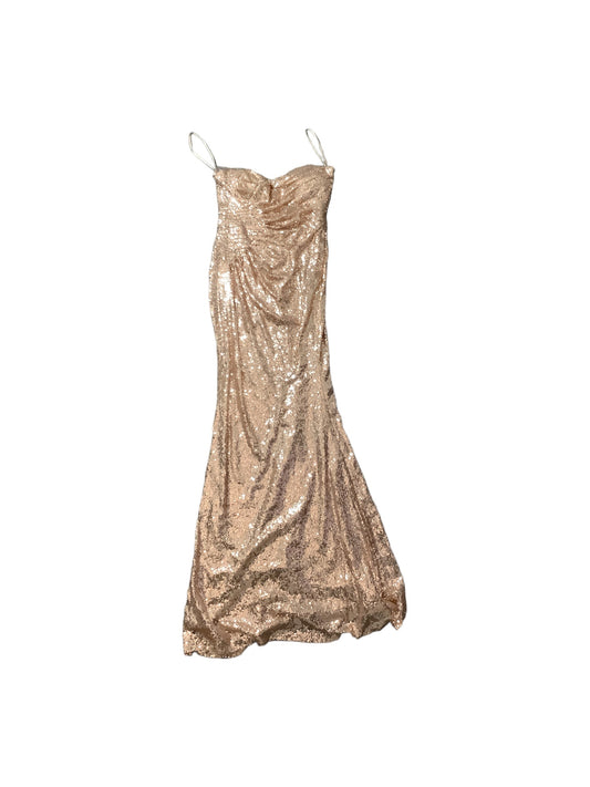 Bronze Dress Party Long Fashion Nova, Size L