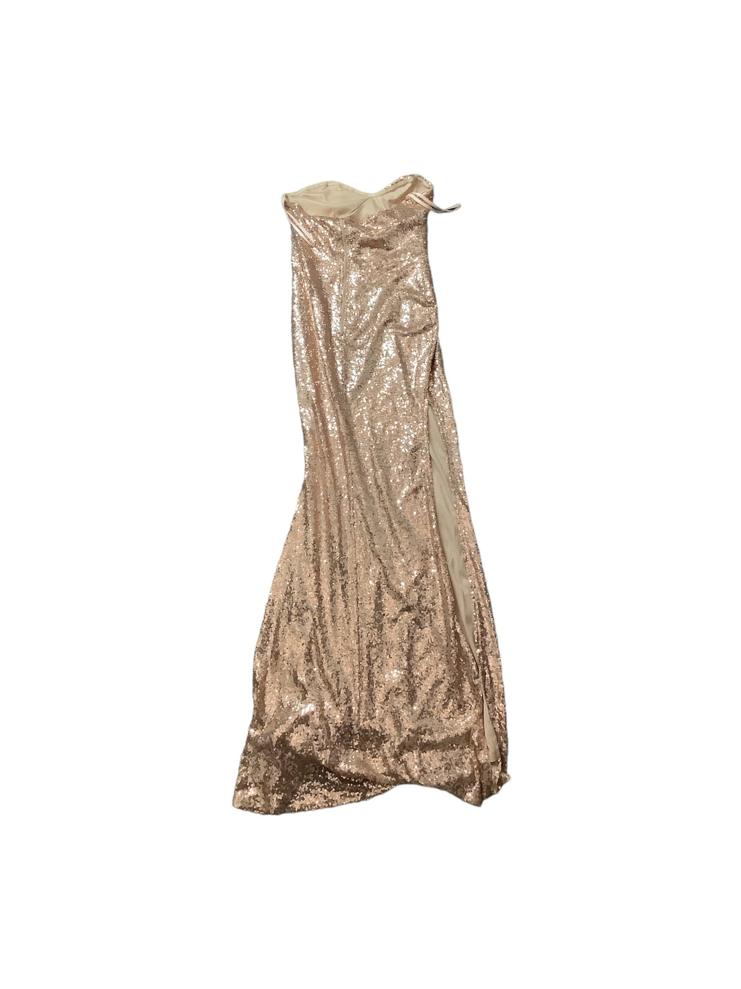 Bronze Dress Party Long Fashion Nova, Size L