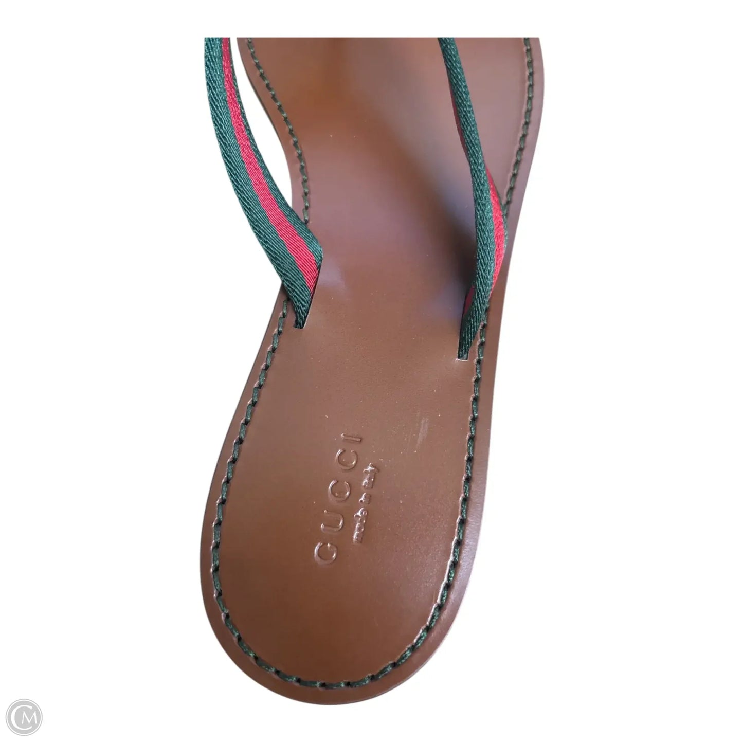 Sandals Luxury Designer By Gucci In Brown & Green