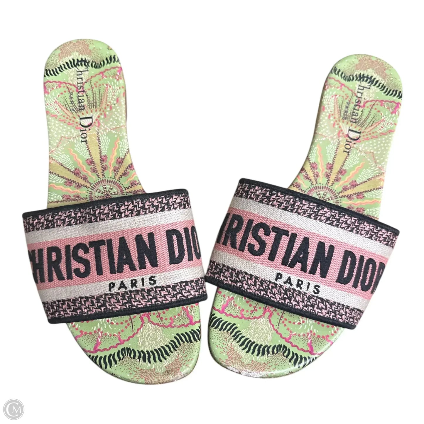 Sandals Luxury Designer By Dior In Green