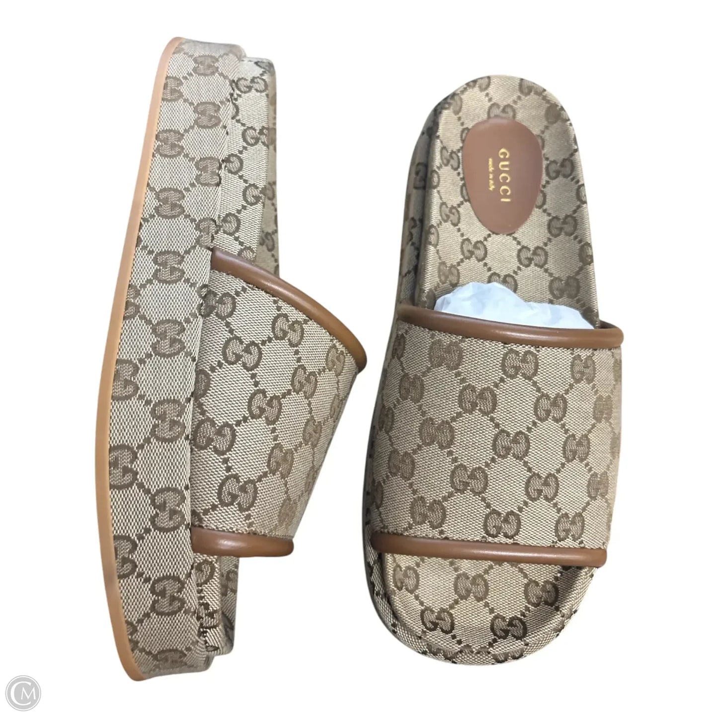 Sandals Luxury Designer By Gucci In Tan