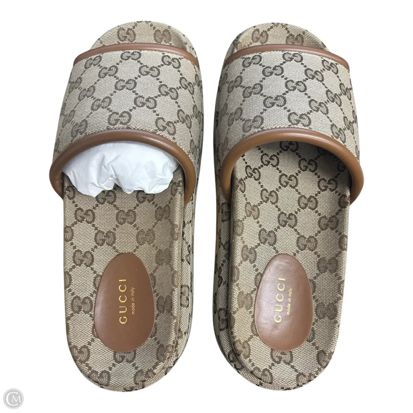 Sandals Luxury Designer By Gucci In Tan