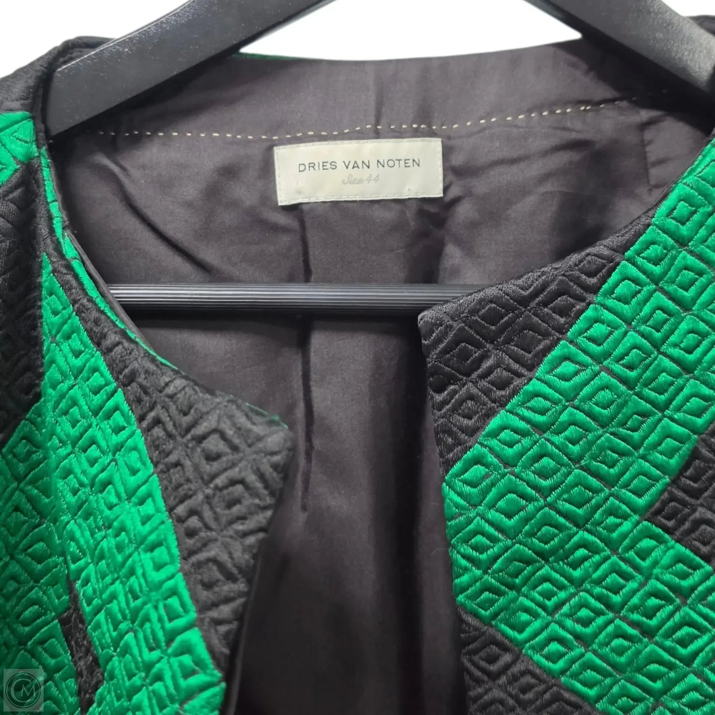 Blazer By Dries Van Noten In Black & Green, Size: L