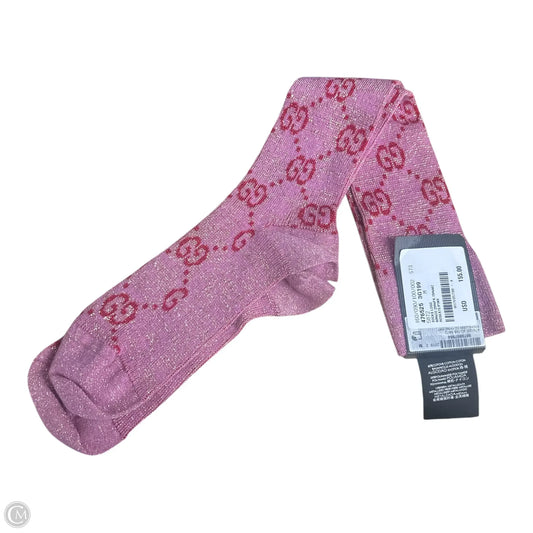 Gucci Logo Socks In Pink & Red, Size: M