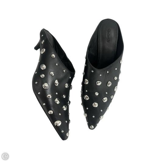 Shoes Heels Kitten By Madewell In Black & Silver, Size: 11