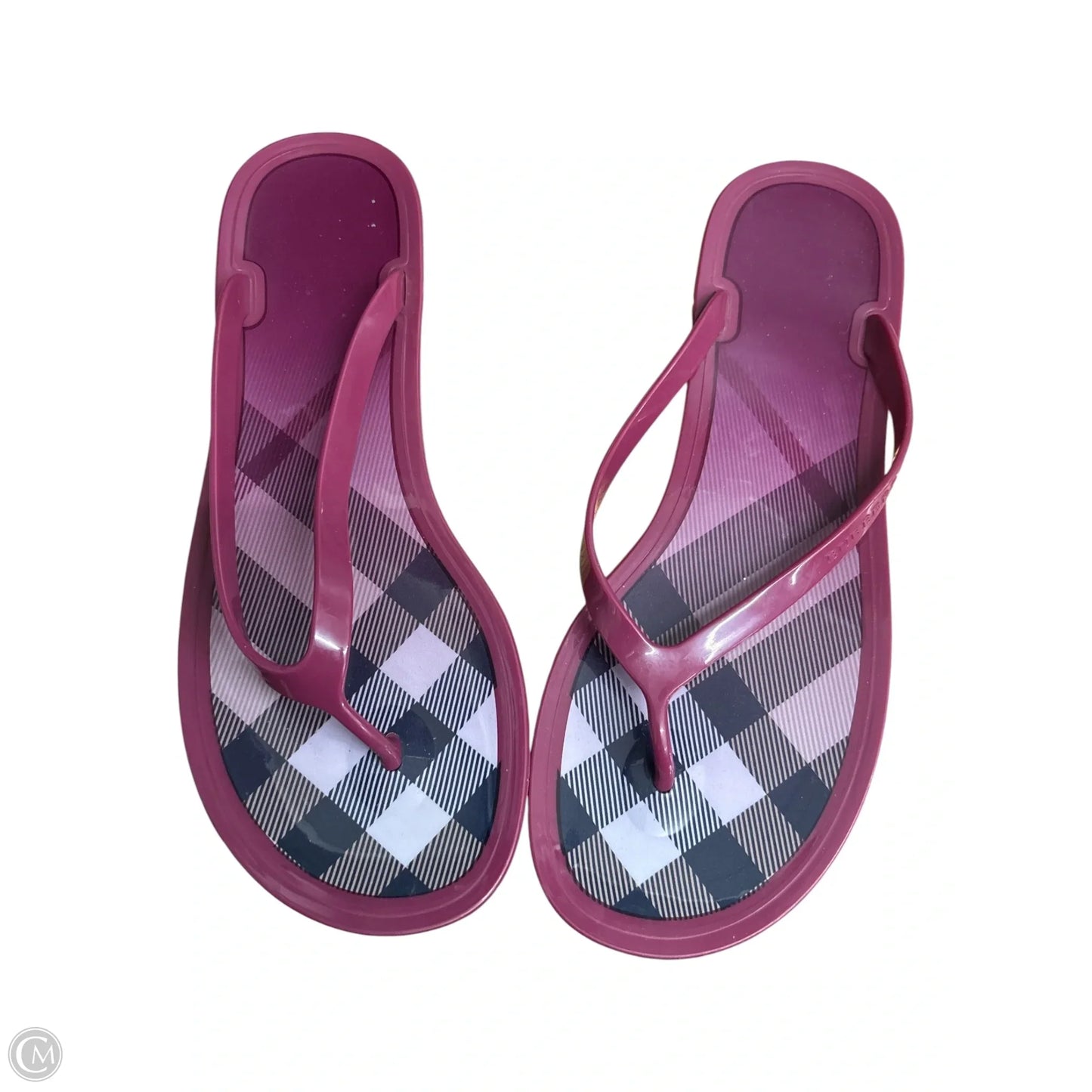 Sandals Luxury Designer By Burberry In Maroon, Size: