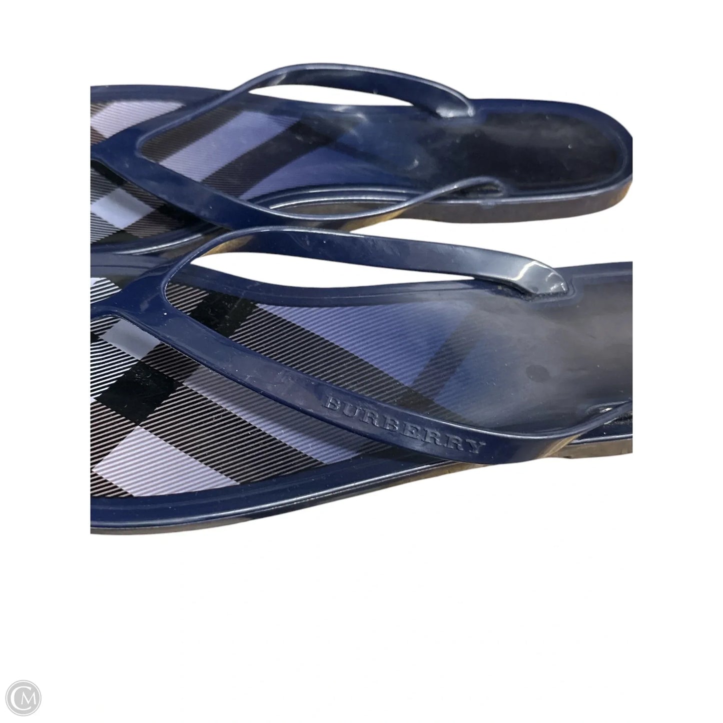 Sandals Luxury Designer By Burberry In Blue, Size: