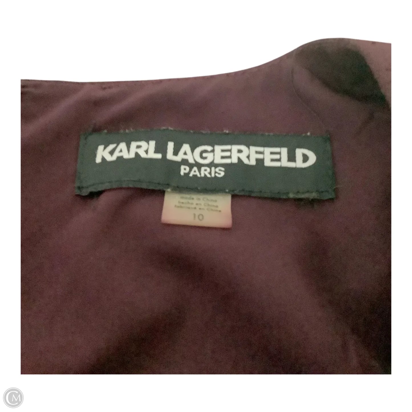 Dress Designer By Karl Lagerfeld In Maroon, Size: 10