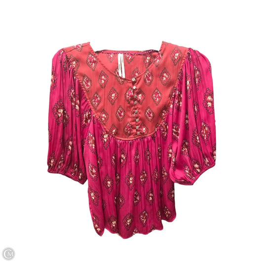 Top Long Sleeve By Anthropologie In Pink, Size: L