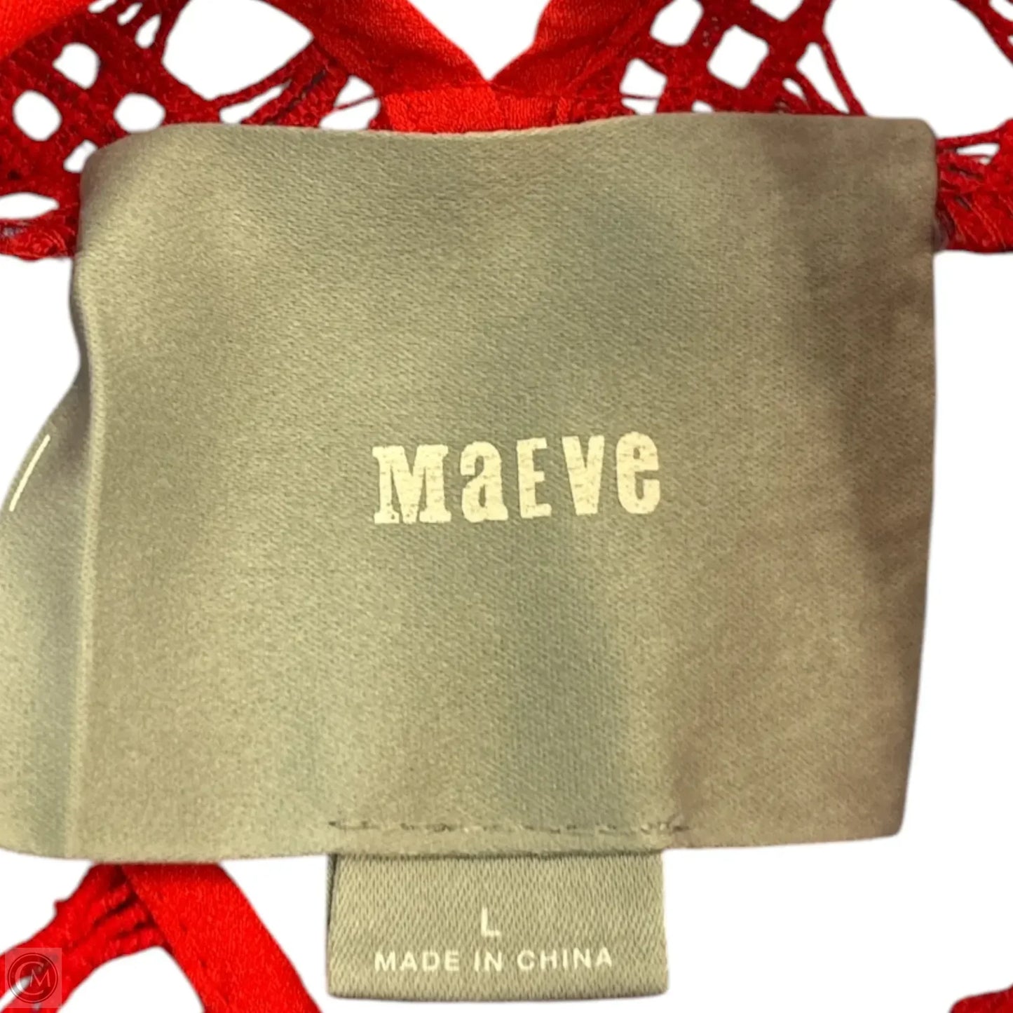 Top Short Sleeve By Maeve In Black & Red, Size: L