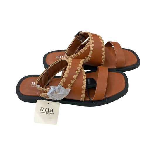 Sandals Flats By Ana In Brown, Size:7.5