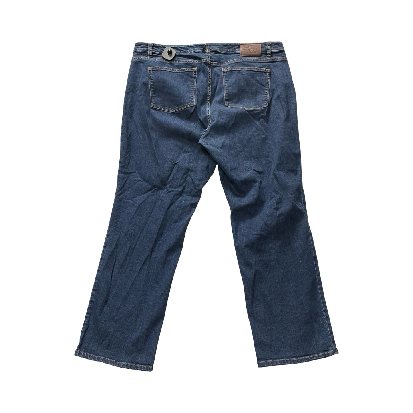 Jeans Straight By Lauren By Ralph Lauren In Blue Denim, Size:20