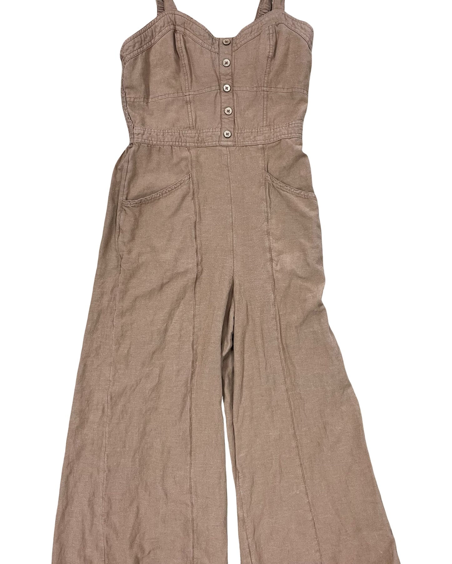 Jumpsuit By Japna In Tan, Size:M