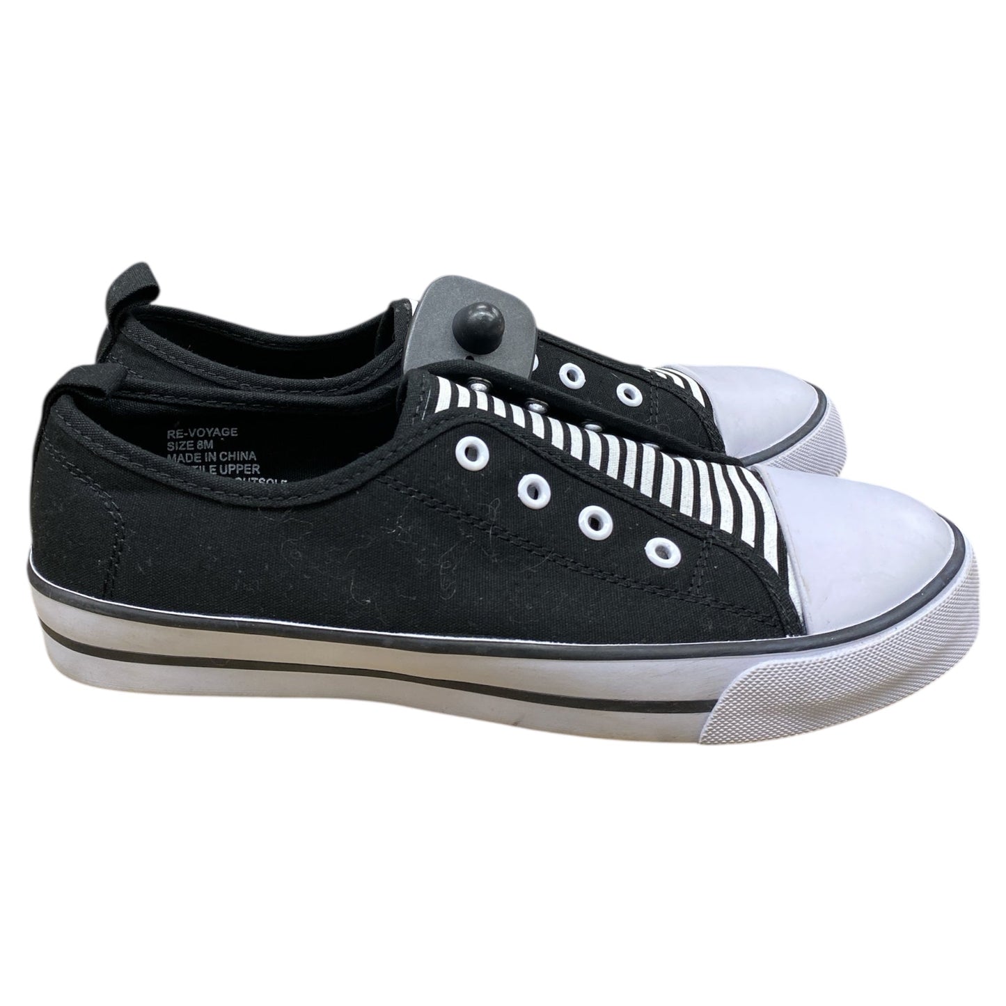 Shoes Flats By Relativity In Black & White, Size:8