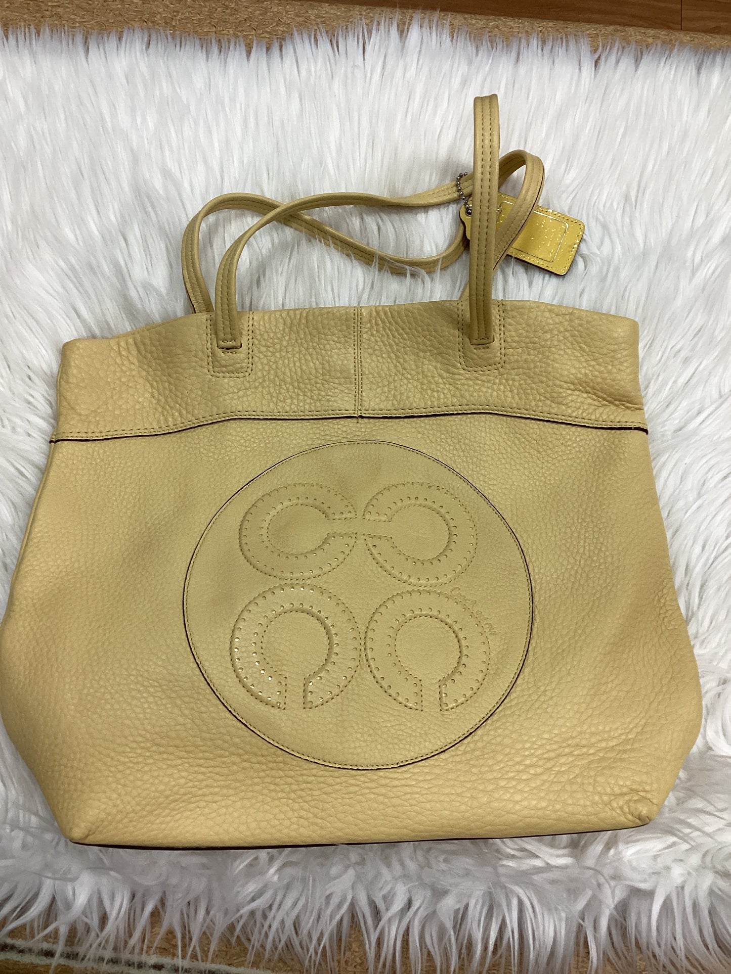 Tote Designer By Coach In Yellow, Size:Medium
