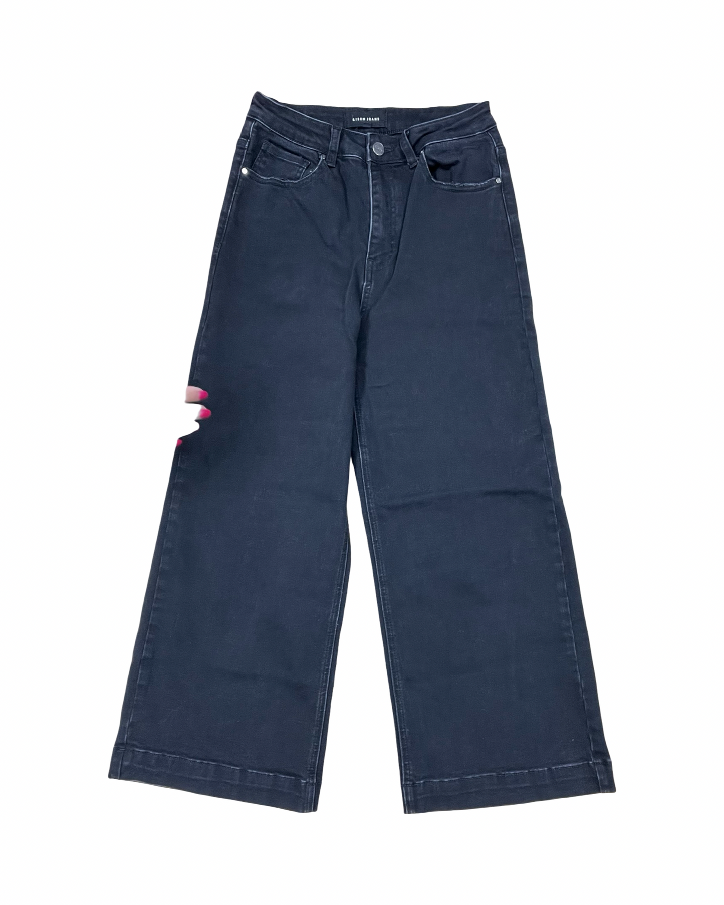 Jeans Wide Leg By Risen In Black Denim, Size:4