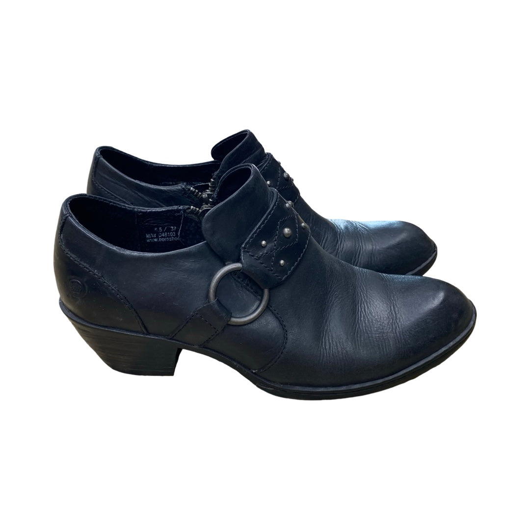 Boots Ankle Heels By Born In Black, Size:6.5