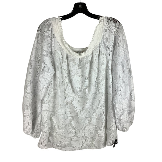 Top Long Sleeve By Cupio In White, Size: Xl